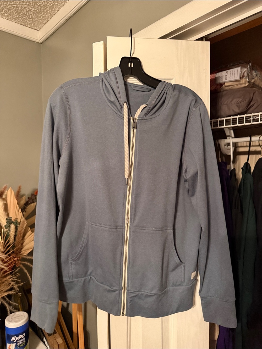 Vuori Light Blue Full-Zip Hoodie